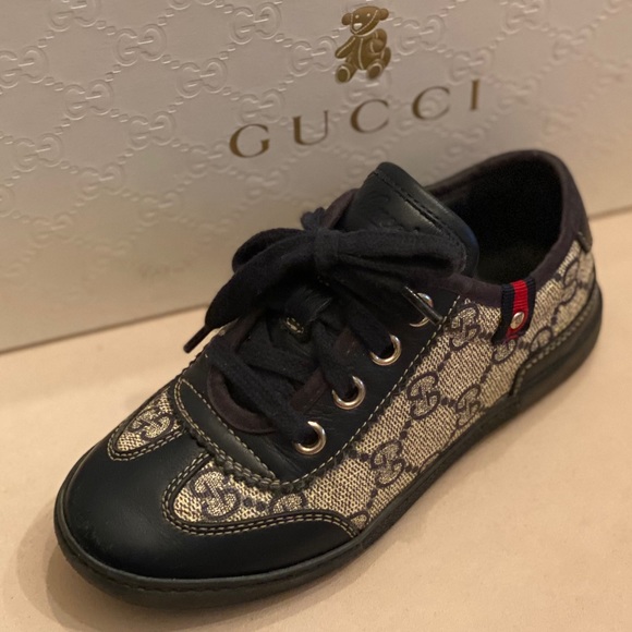 Gucci Other - GUCCI GG Ace Supreme Navy Blue Web Sneakers 11 28